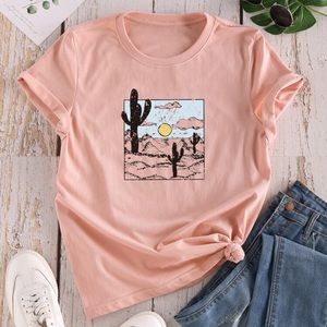 Cactus Print Short Sleeve Tee